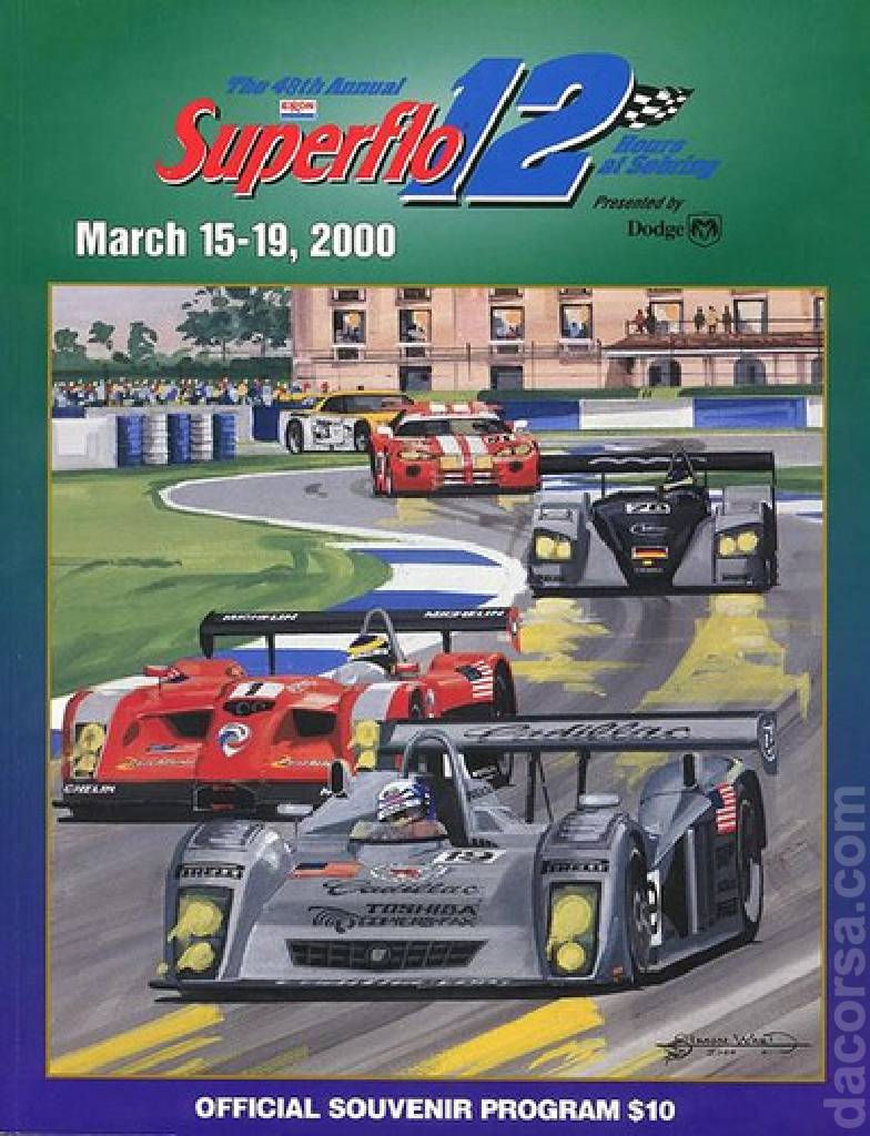 Event Poster for 48th annual Exxon Superflo 12 Hours of Sebring