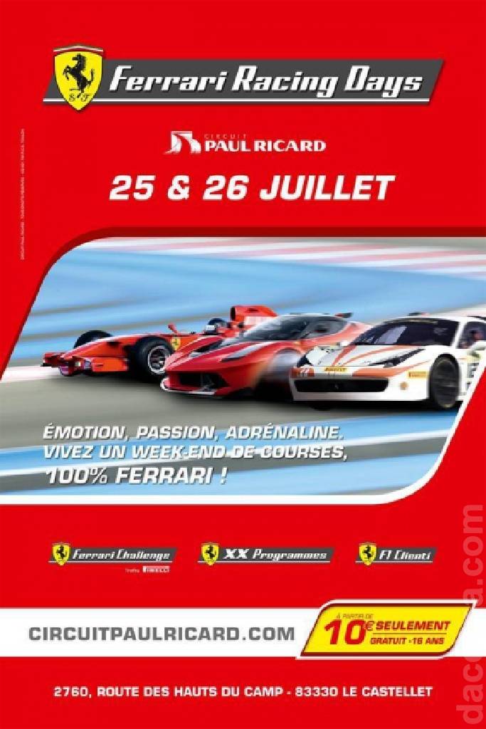 Event Poster for Ferrari Racing Days Paul Ricard 2015