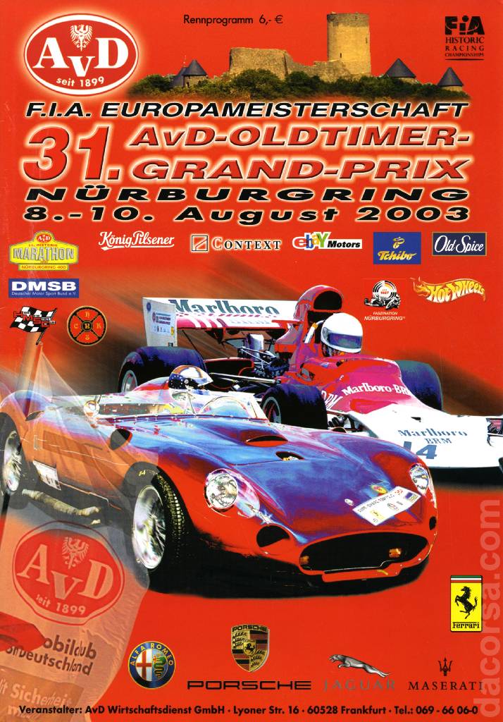 Event Poster for 31. AvD Oldtimer Grand Prix