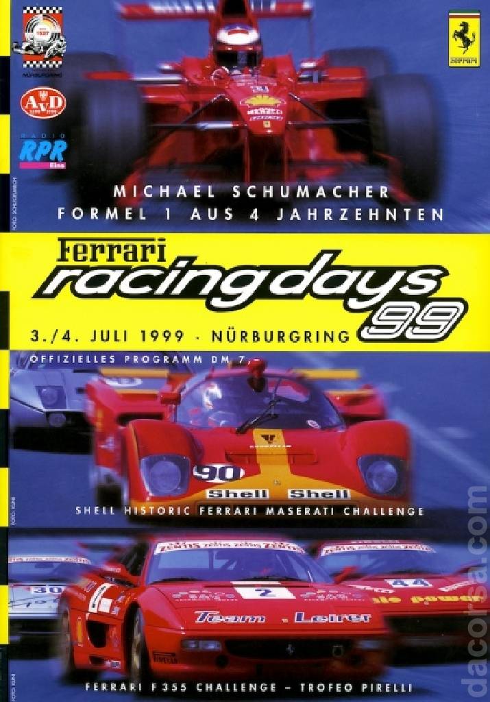 Event Poster for Ferrari Racing Days N&uuml;rburgring 1999