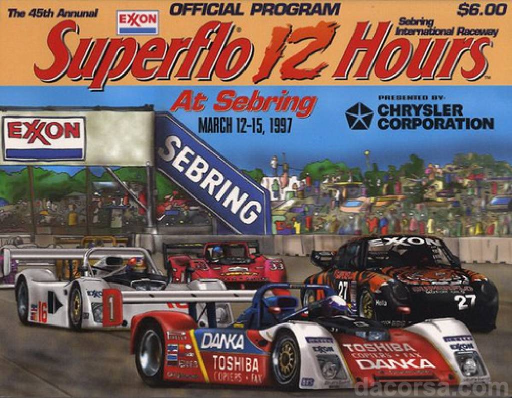 Event Poster for 45th annual Superflo 12 Hours of Sebring