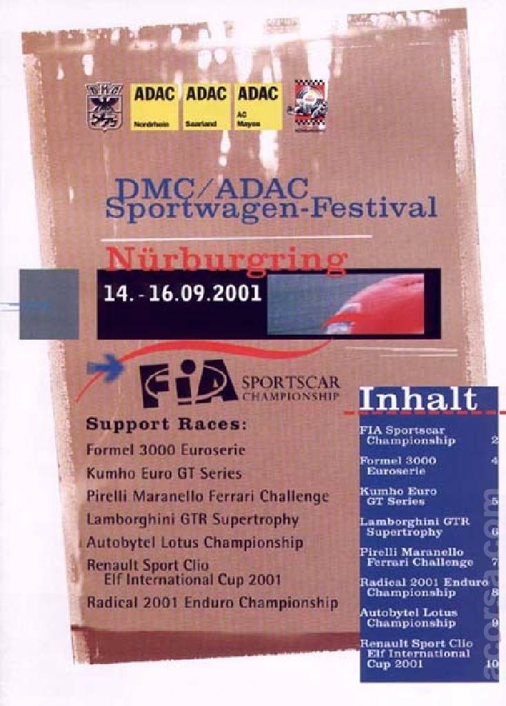 Event Poster for ADAC-DMC Sportwagen Festival 2001