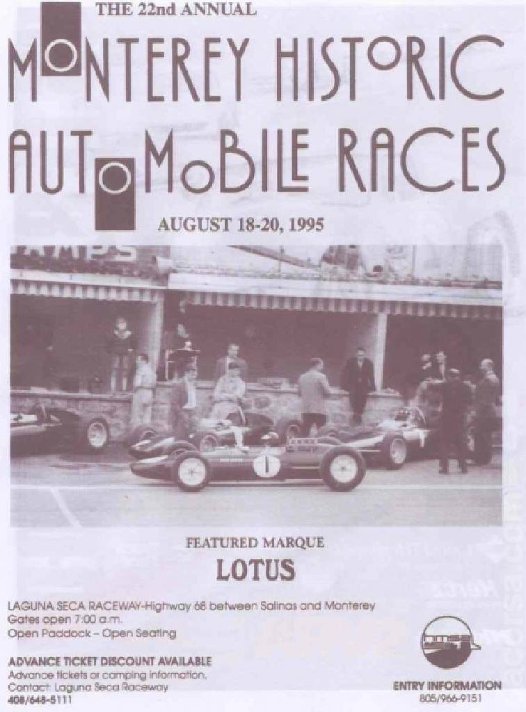 Event Poster for 22nd Monterey Historic Automobile Races 1995