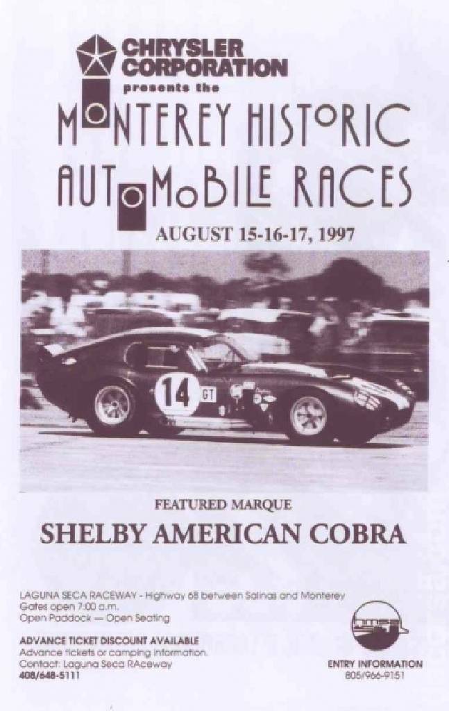 Event Poster for 24th Monterey Historic Automobile Races 1997