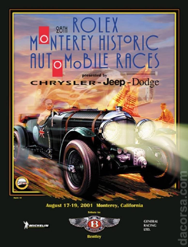 Event Poster for 28th Rolex Monterey Historic Automobile Races 2001