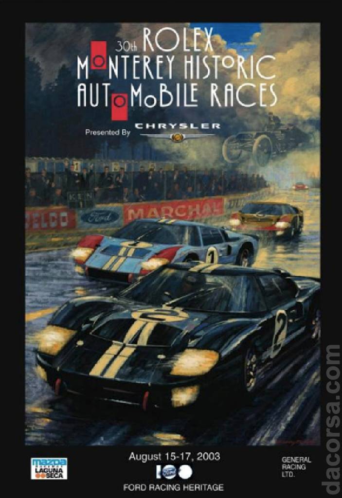 Event Poster for 30th Rolex Monterey Historic Automobile Races 2003