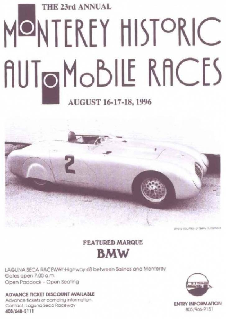 Image representing 23rd Monterey Historic Automobile Races 1996