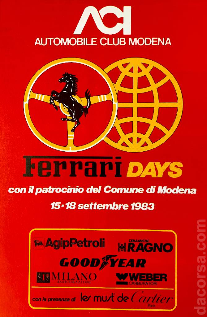 Event Poster for Ferrari Days Automobile Club Modena 1983