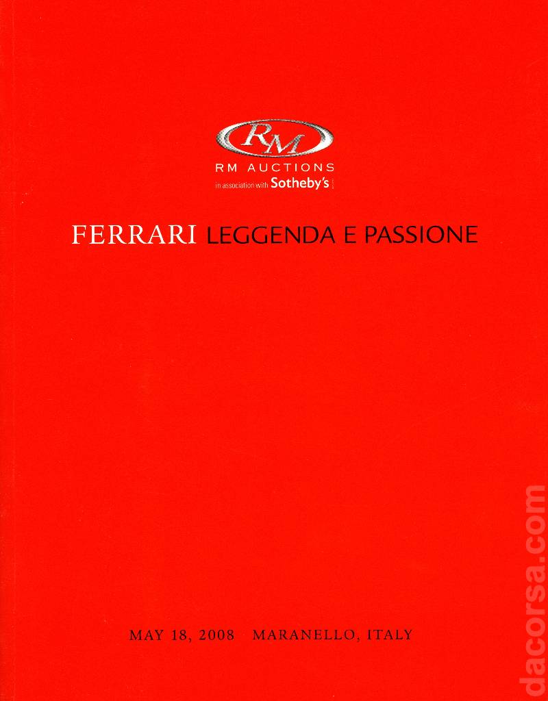 Image representing (FF08) RM Auctions | Ferrari - Leggenda e Passione