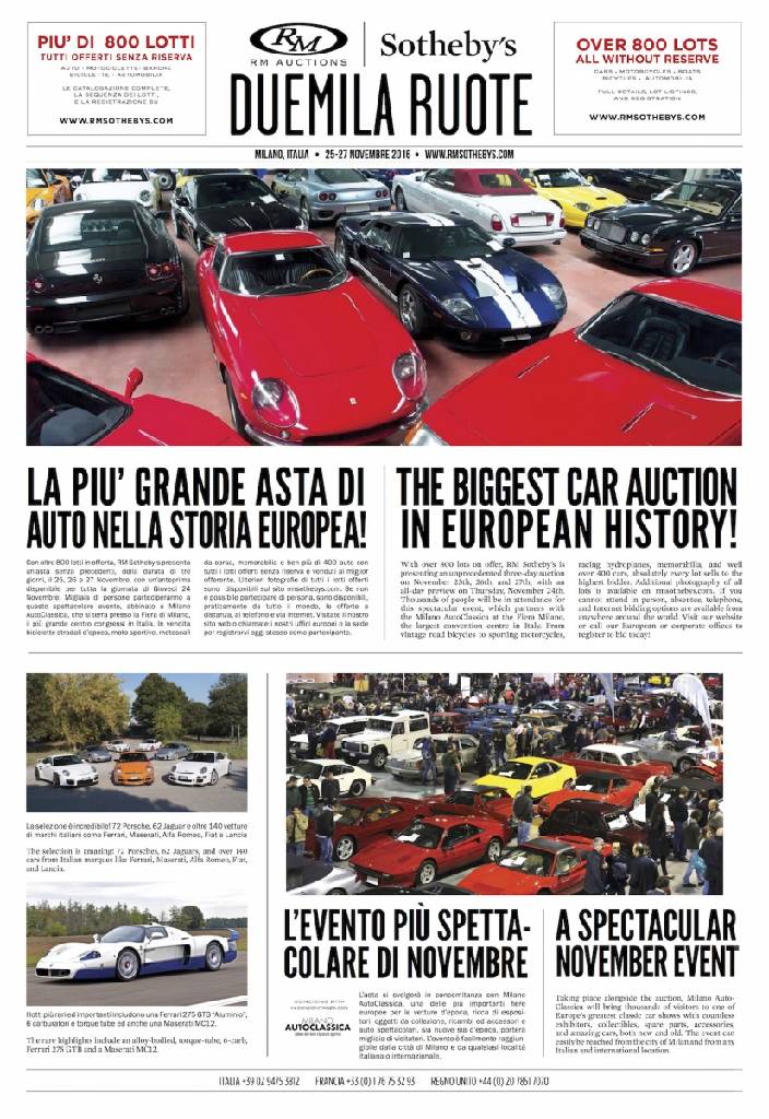 Event Poster for (TV16) RM Sotheby's | Duemila Ruote