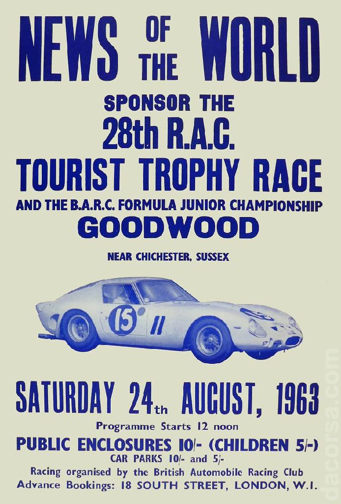 Event Poster for 28. RAC Tourist Trophy