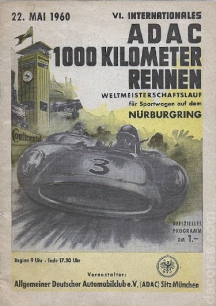 Event Poster for ADAC 1000km Rennen N&uuml;rburgring 1960