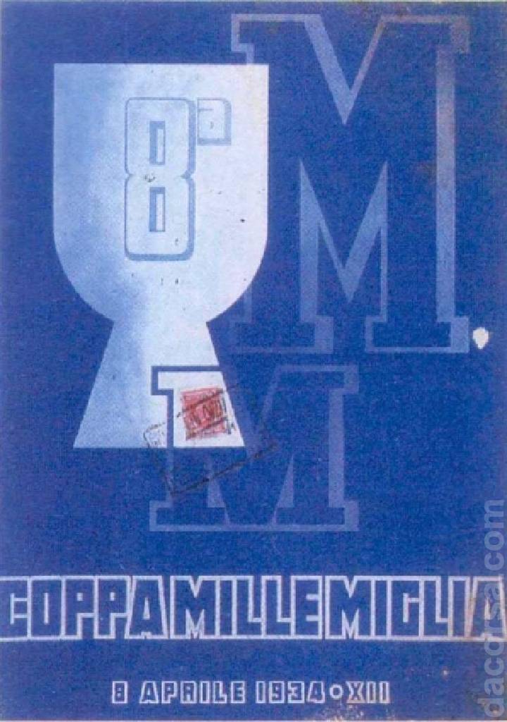 Poster of VIII Coppa delle Mille Miglia, Italy, 8 April 1934