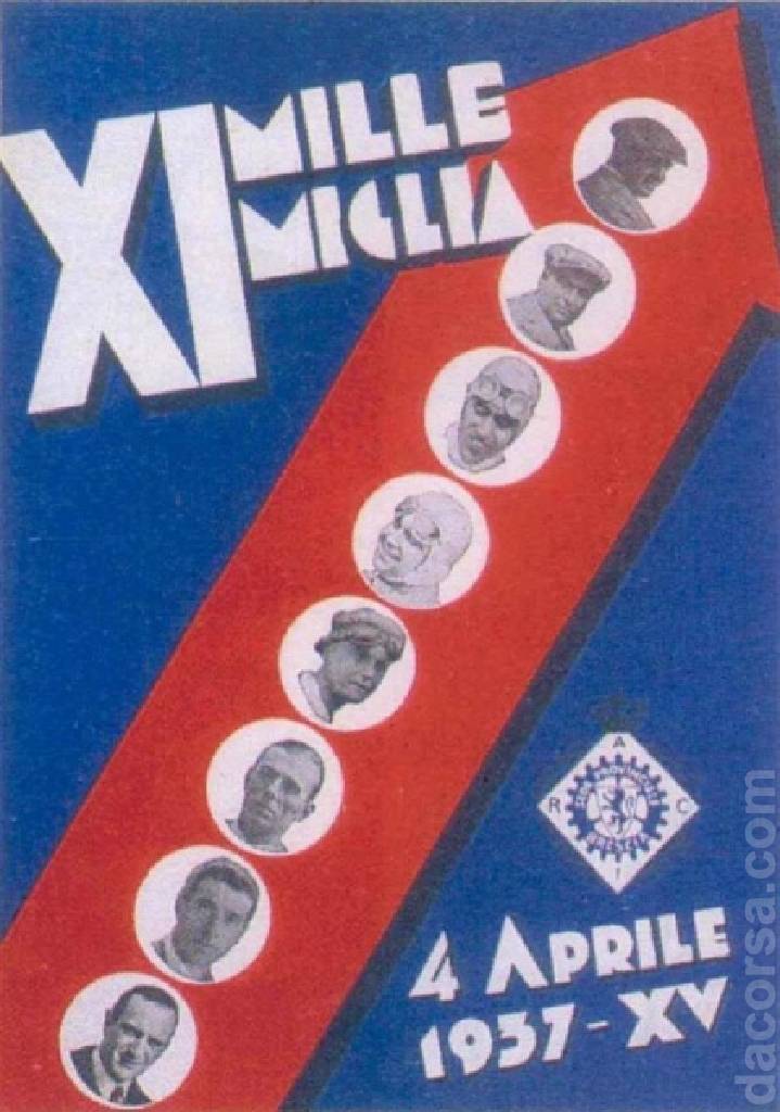 Poster of XI Coppa delle Mille Miglia, Italy, 4 - 5 April 1937
