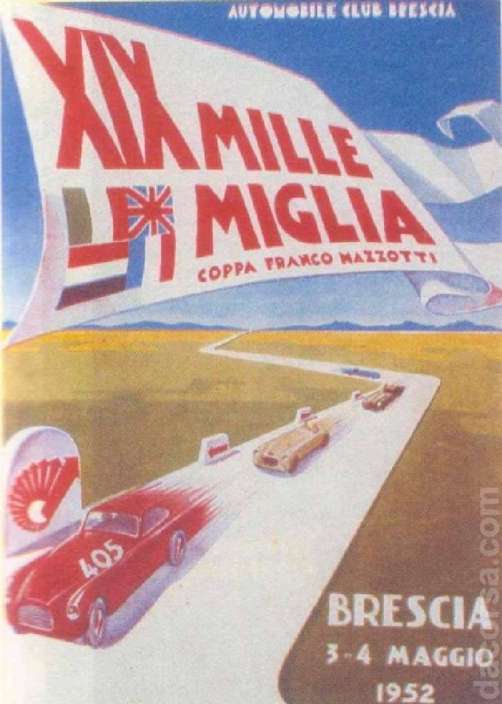 Poster of XIX Mille Miglia Coppa 'Franco Mazzotti', Italy, 3 - 4 May 1952