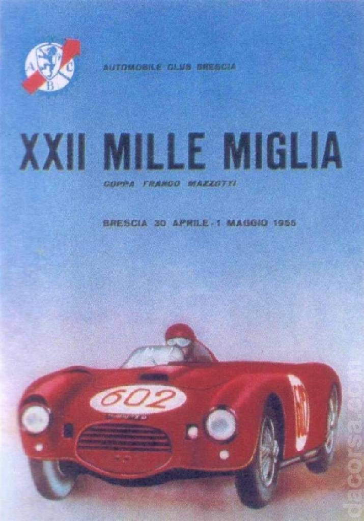 Poster of XXII Mille Miglia Coppa 'Franco Mazzotti', Italy, 30 April - 1 May 1955