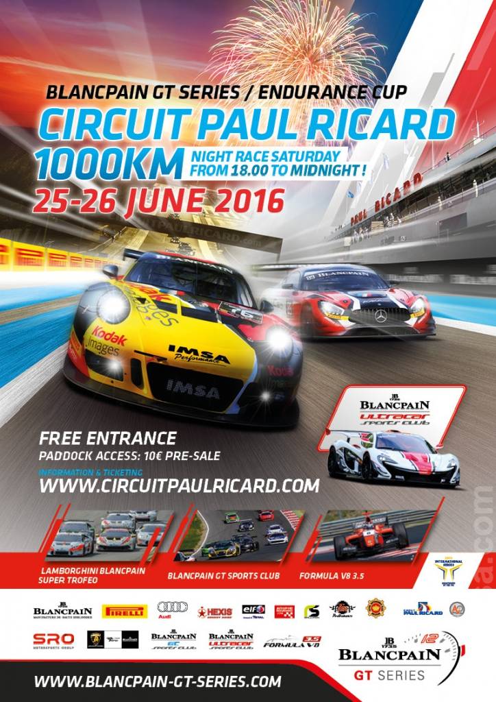 Poster of 1000km Paul Ricard 2016, Blancpain GT Series, France, 24 - 25 June 2016