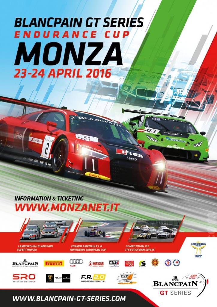 Poster of 3 Hours of Monza 2016, Blancpain GT Series, Italy, 23 - 24 April 2016