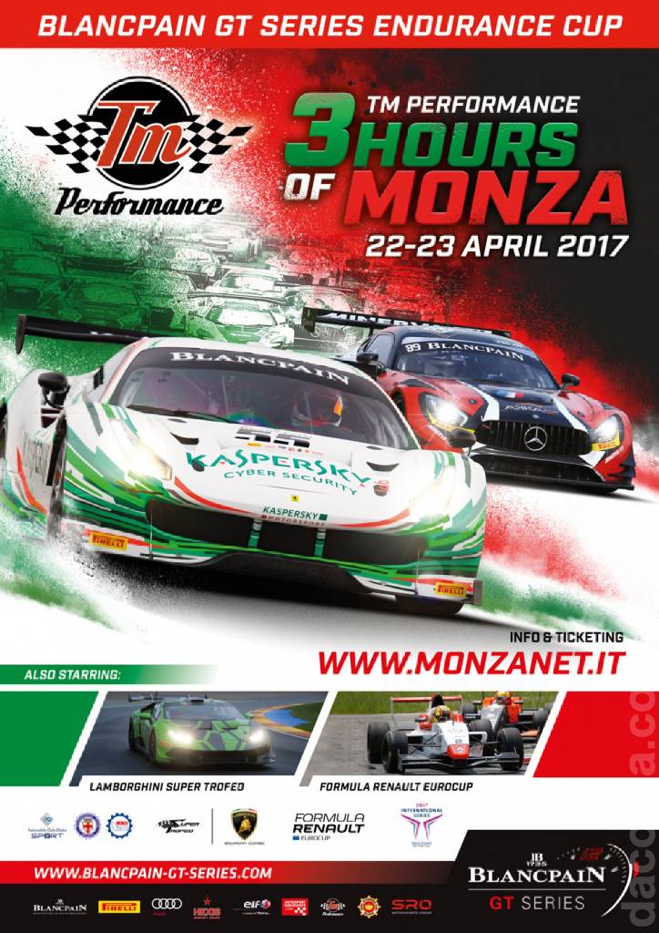 Poster of 3 Hours of Monza 2017, Blancpain GT Series round 02, Italy, 22 - 23 April 2017