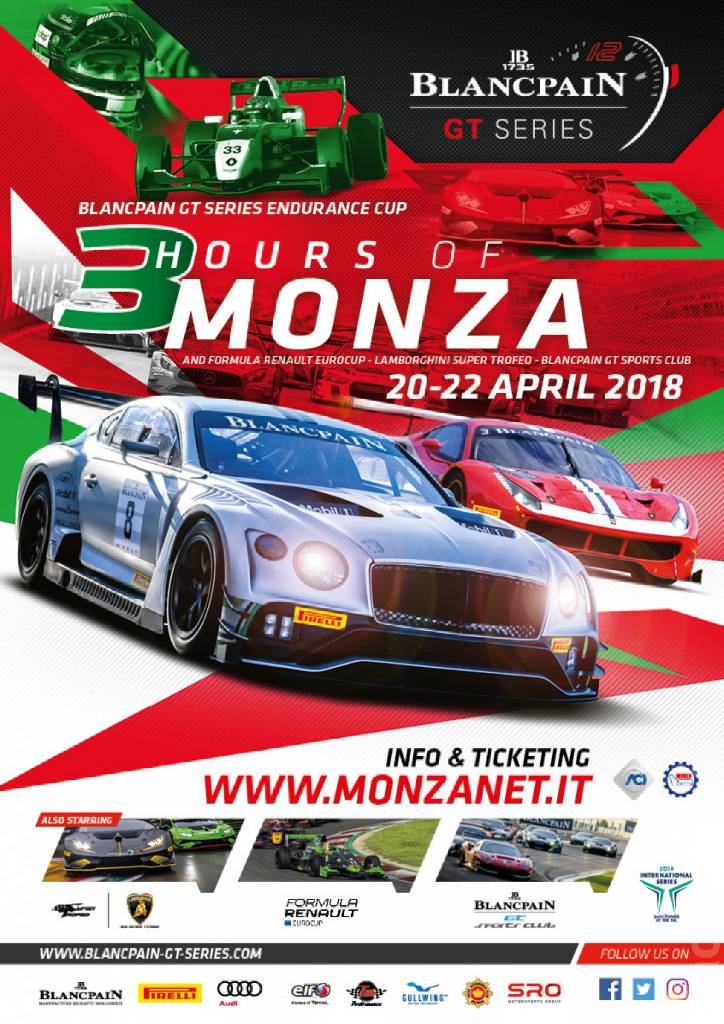 Poster of 3 Hours of Monza 2018, Blancpain GT Series round 02, Italy, 21 - 22 April 2018