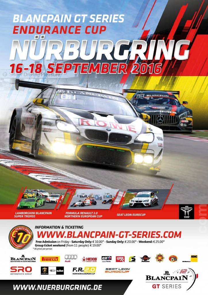 Poster of 3 Hours of Nurburgring 2016, Blancpain GT Series, Germany, 16 - 18 September 2016