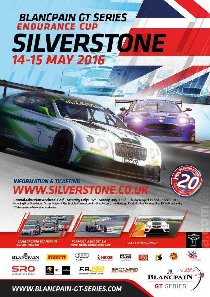 Poster of 3 Hours of Silverstone 2016, Blancpain GT Series, United Kingdom, 14 - 15 May 2016
