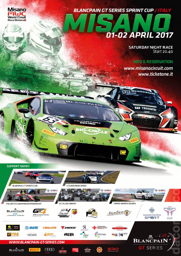 Poster of Blancpain GT Sprint Misano 2017, Blancpain GT Series round 01, Italy, 1 - 2 April 2017