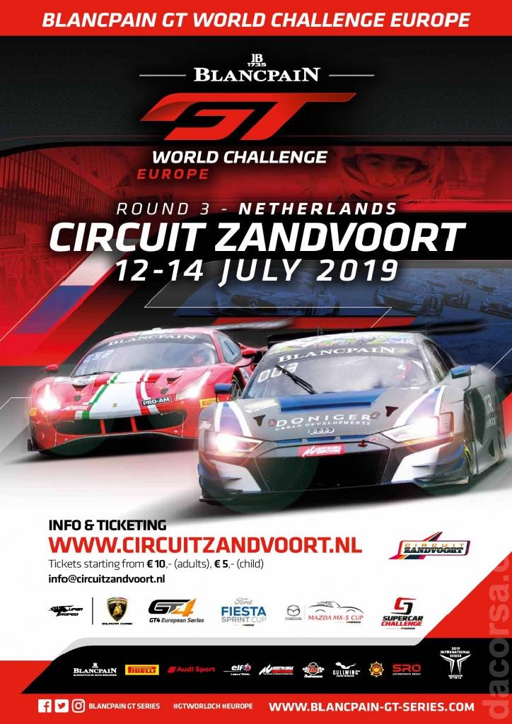 Poster of Blancpain GT World Challenge Zandvoort 2019, Blancpain GT Series round 06, Netherlands, 12 - 14 July 2019