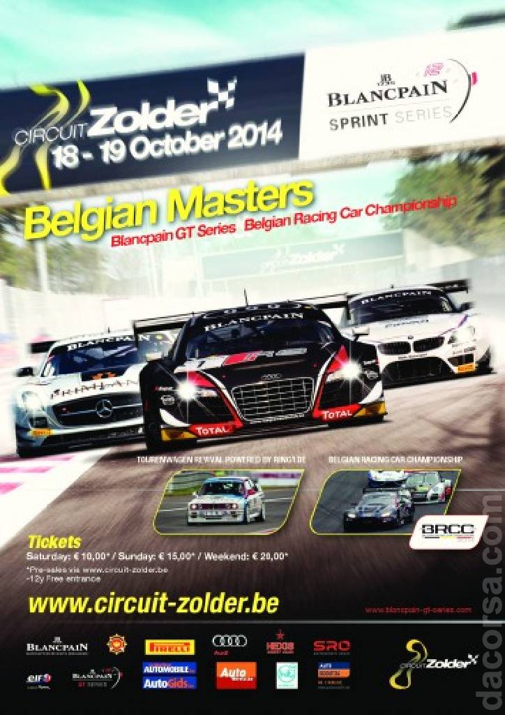 Poster of Blancpain Sprint Zolder 2014, Blancpain GT Series, Belgium, 18 - 19 October 2014