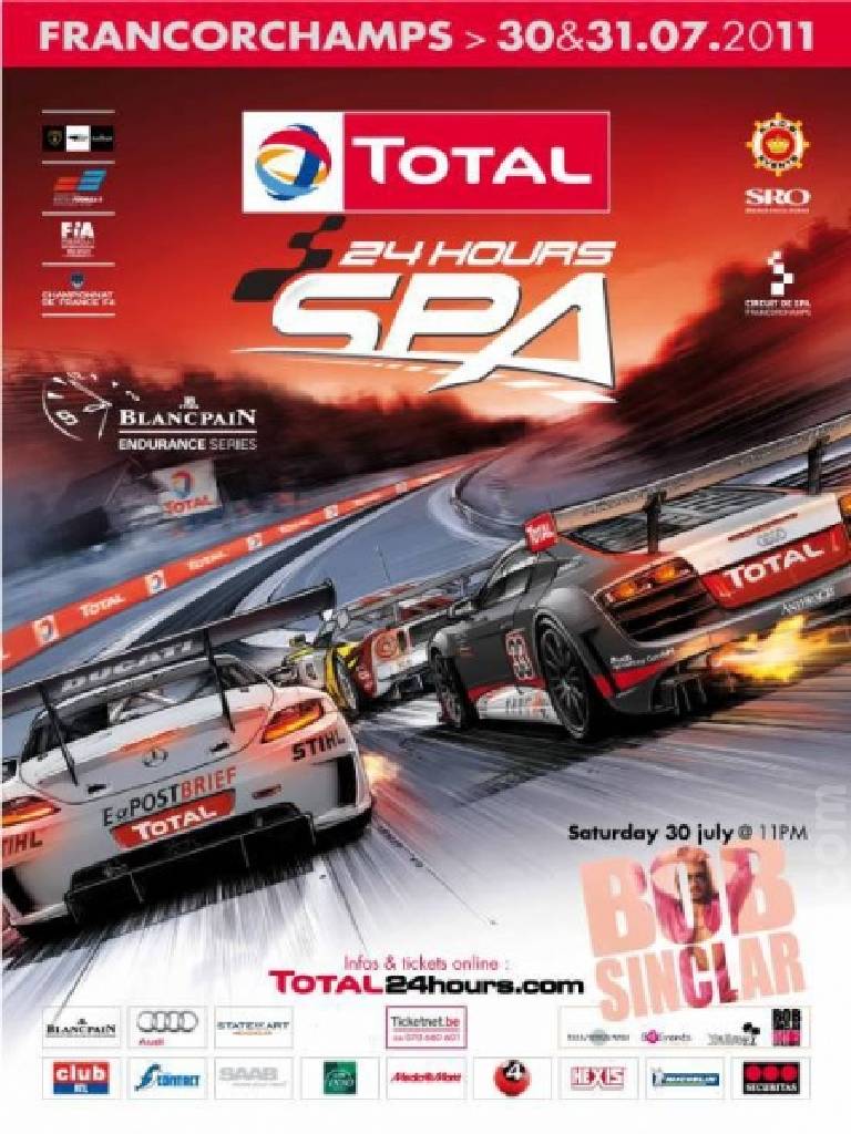 Poster of Total 24 Hours of Spa 2011, Blancpain GT Series round 03, Belgium, 30 - 31 July 2011