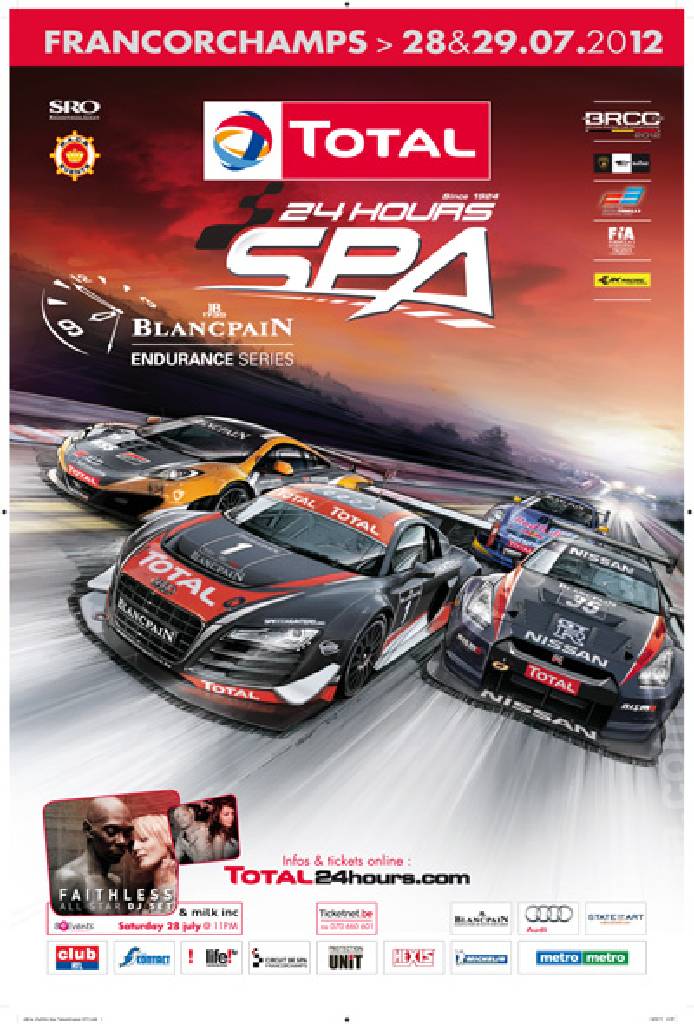 Poster of Total 24 Hours of Spa 2012, Blancpain GT Series round 04, Belgium, 28 - 29 July 2012