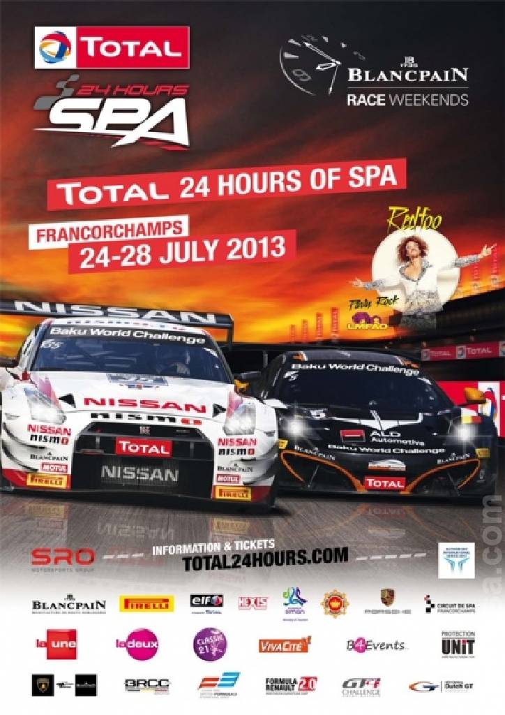 Poster of Total 24 Hours of Spa 2013, Blancpain GT Series round 04, Belgium, 24 - 28 July 2013