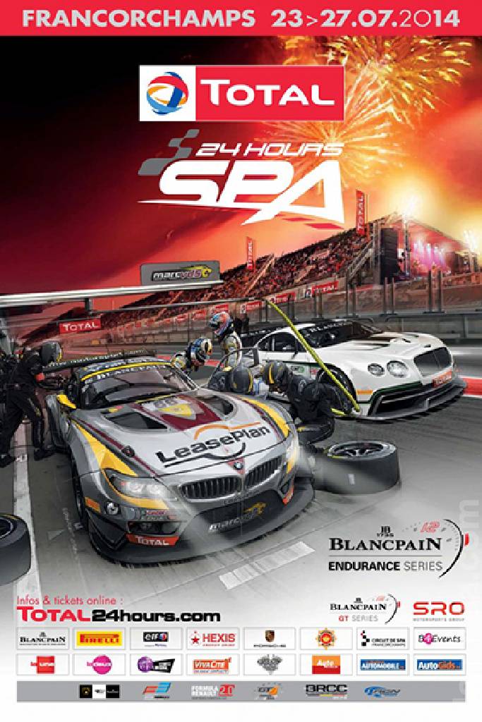 Poster of Total 24 Hours of Spa 2014, Blancpain GT Series, Belgium, 23 - 27 July 2014