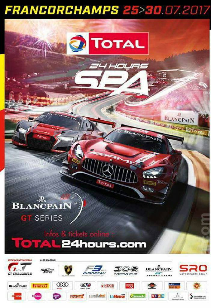 Poster of Total 24 Hours of Spa 2017, Blancpain GT Series round 07, Belgium, 25 - 30 July 2017