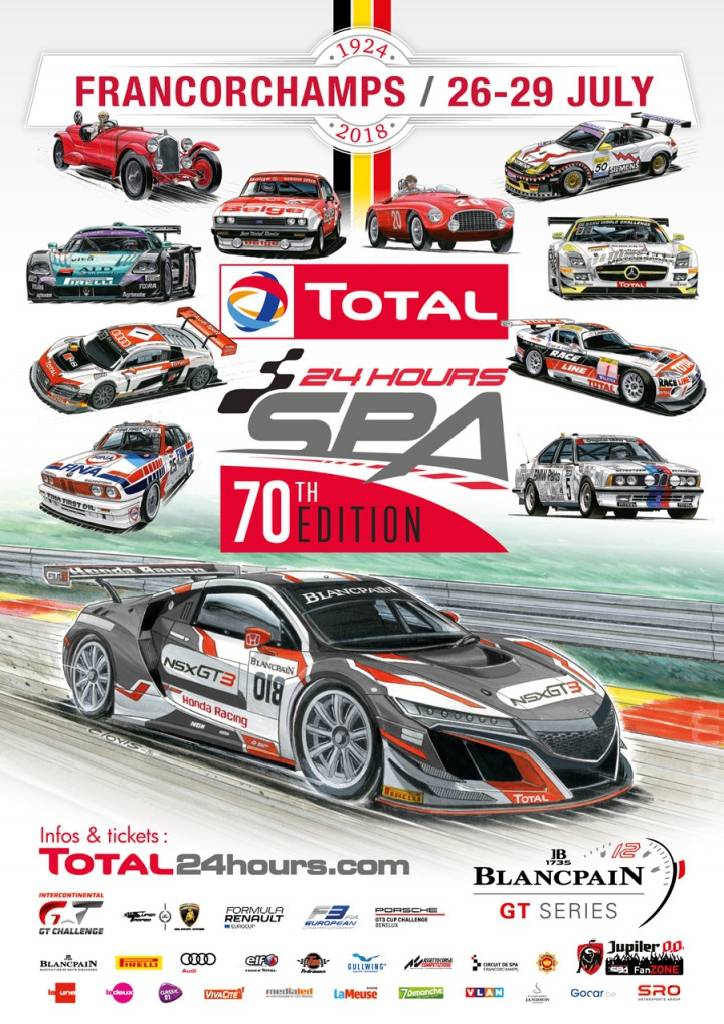 Poster of Total 24 Hours of Spa 2018, Blancpain GT Series round 07, Belgium, 26 - 29 July 2018