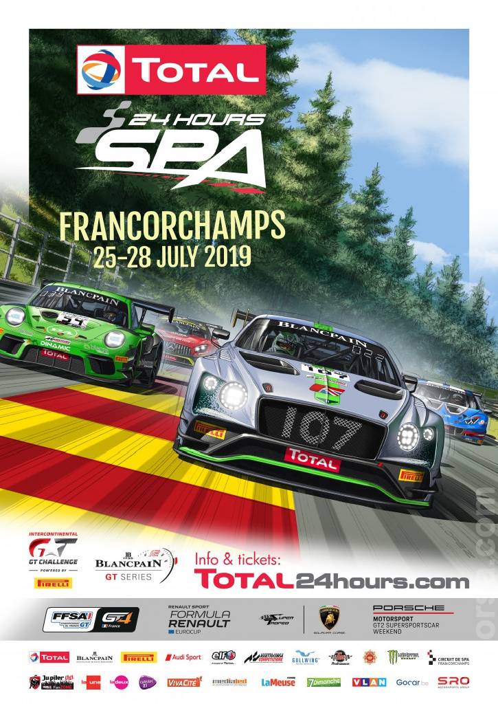 Poster of Total 24 Hours of Spa | Test Day 2019, Blancpain GT Series round 06T, Belgium, 2 - 3 July 2019