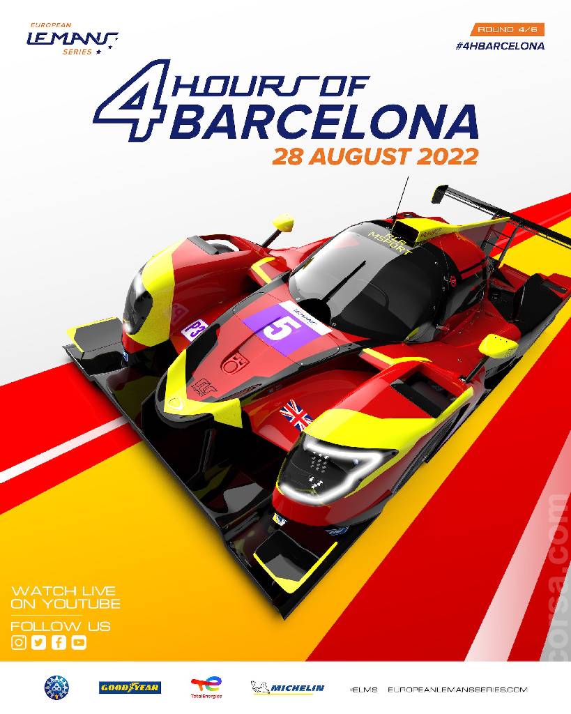 Poster of 4 Hours of Barcelona 2022, European Le Mans Series round 04, Spain, 28 August 2022