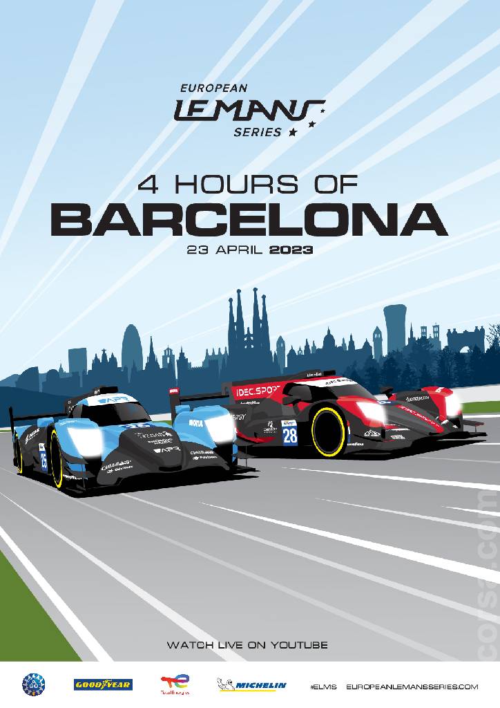 Poster of 4 Hours of Barcelona 2023, European Le Mans Series round 01, Spain, 23 April 2023