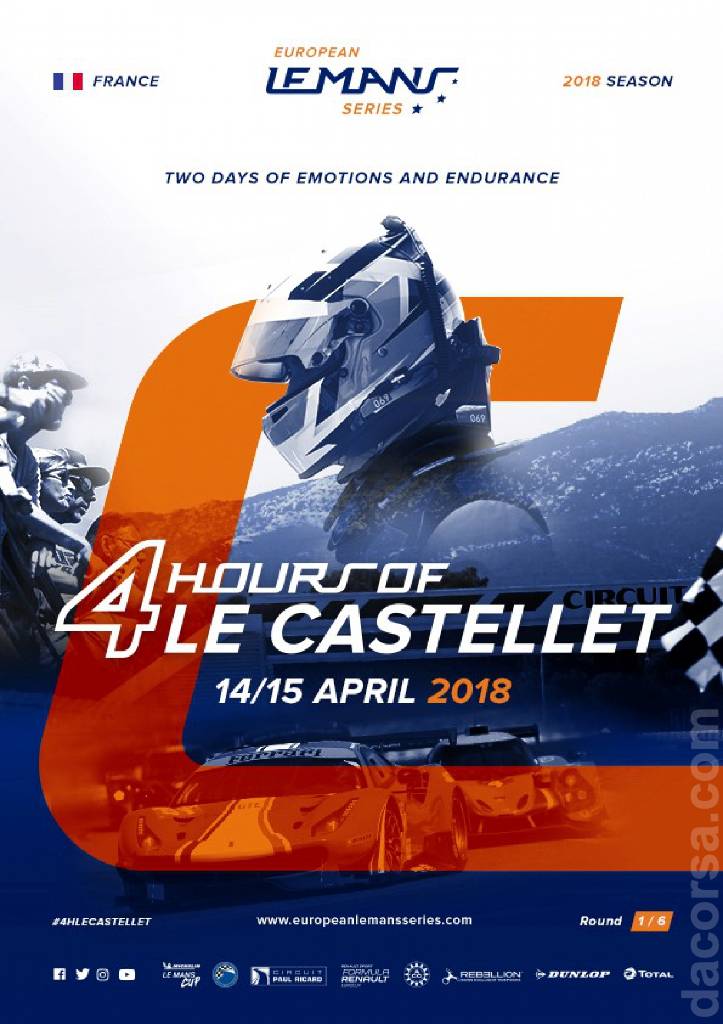 Poster of 4 Hours of Le Castellet 2018, European Le Mans Series round 01, France, 14 - 15 April 2018
