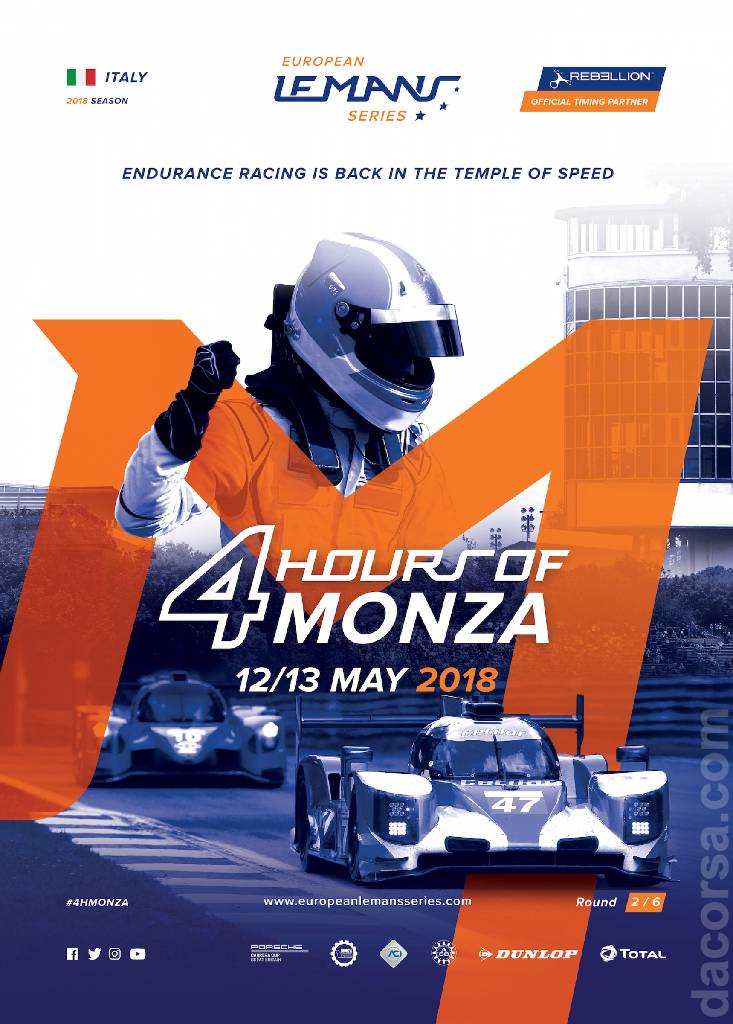 Poster of 4 Hours of Monza 2018, European Le Mans Series round 02, Italy, 12 - 13 May 2018
