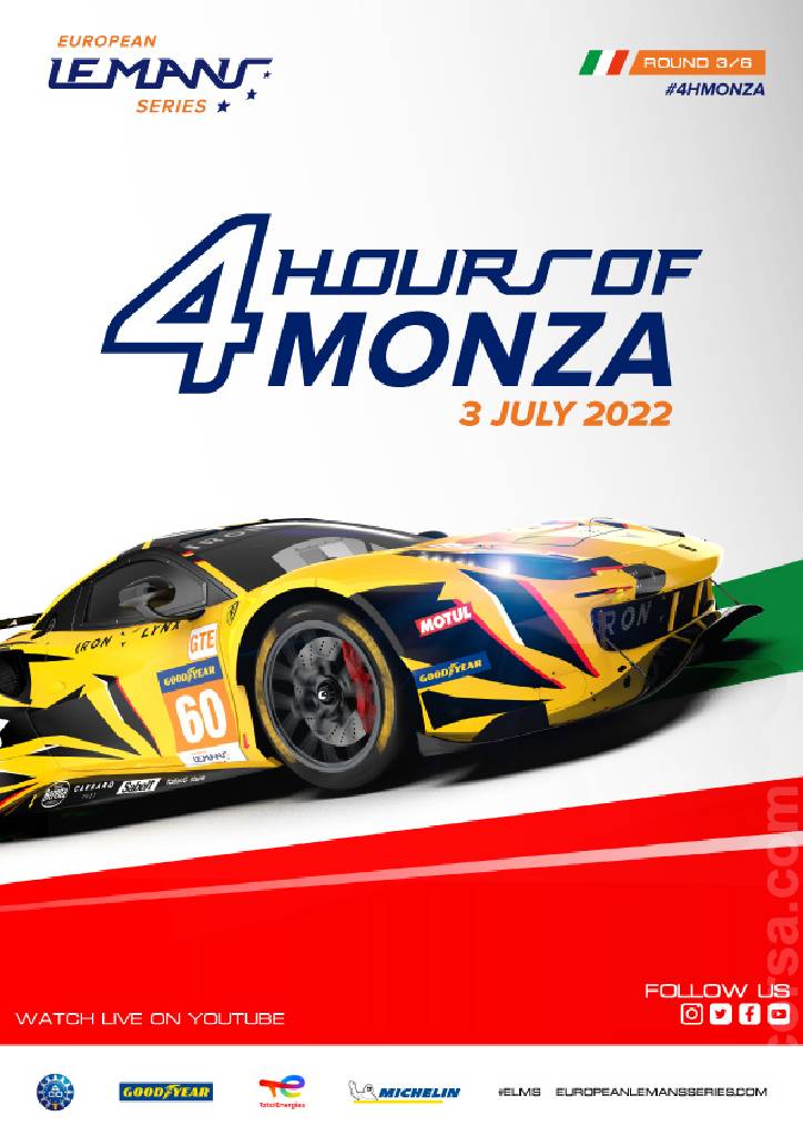 Poster of 4 Hours of Monza 2022, European Le Mans Series round 03, Italy, 3 July 2022