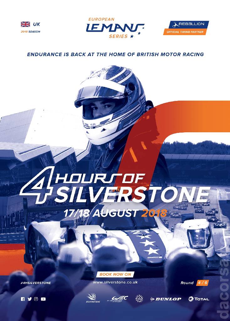 Poster of 4 Hours of Silverstone 2018, European Le Mans Series round 04, United Kingdom, 17 - 18 August 2018