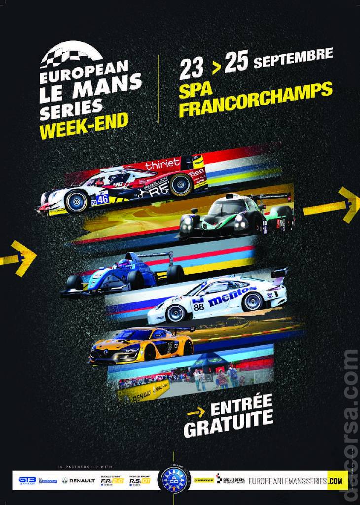 Poster of 4 Hours of Spa 2016, European Le Mans Series round 05, Belgium, 23 - 25 September 2016