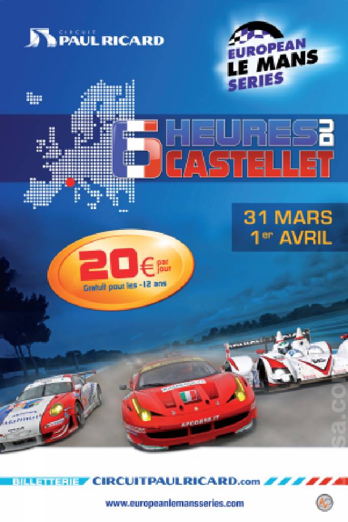 Poster of 6 Hours of Le Castellet 2012, European Le Mans Series round 01, France, 30 March - 1 April 2012
