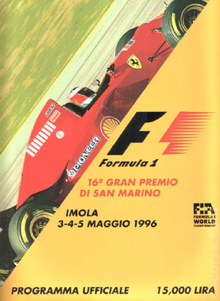 Poster of 16. Gran Premio di San Marino, FIA Formula One World Championship round 05, San Marino, 3 - 5 May 1996