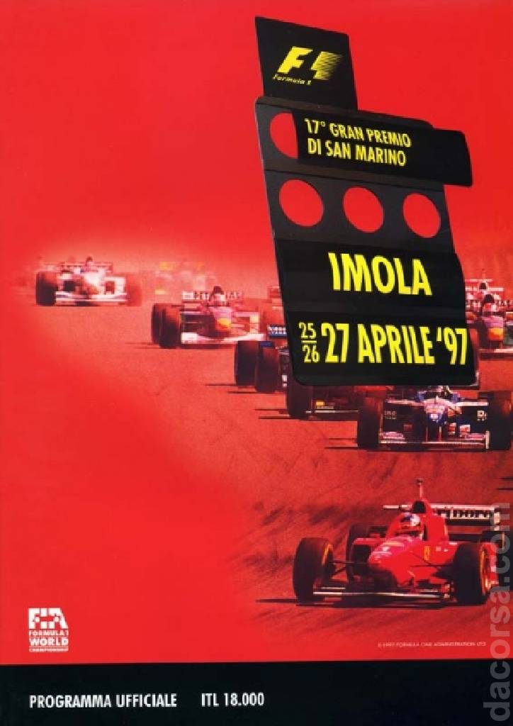 Image representing 17. Gran Premio di San Marino, FIA Formula One World Championship round 04, San Marino, 25 - 27 April 1997