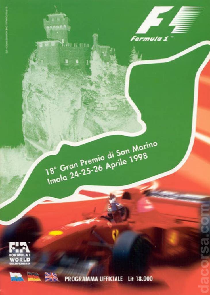 Image representing 18. Gran Premio di San Marino, FIA Formula One World Championship round 04, San Marino, 24 - 26 April 1998