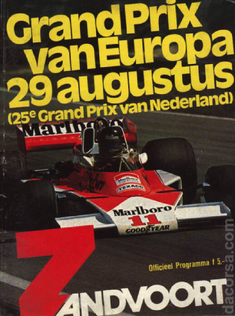 Poster of 25. Grand Prix van Nederland, FIA Formula One World Championship round 12, Netherlands, 27 - 29 August 1976