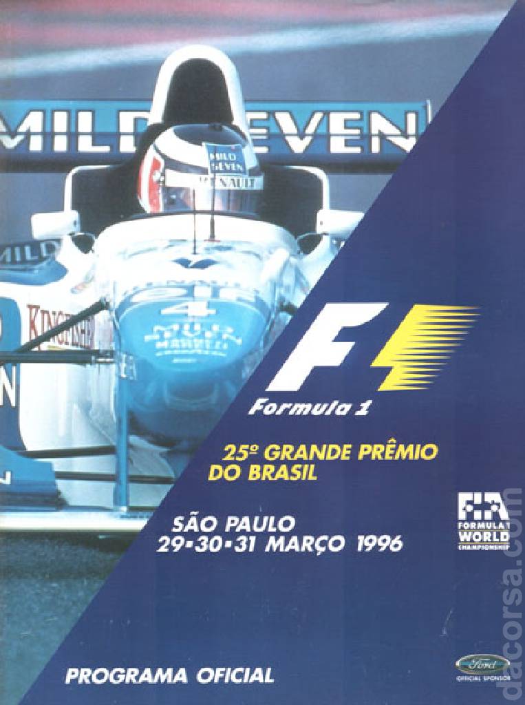 Image representing 25. Grande Premio do Brasil, FIA Formula One World Championship round 02, Brazil, 29 - 31 March 1996