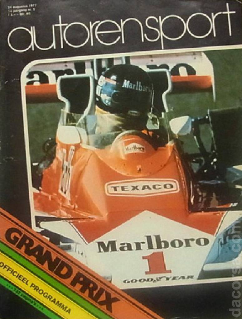 Image representing 26. Grote Prijs van Nederland, FIA Formula One World Championship round 13, Netherlands, 26 - 28 August 1977